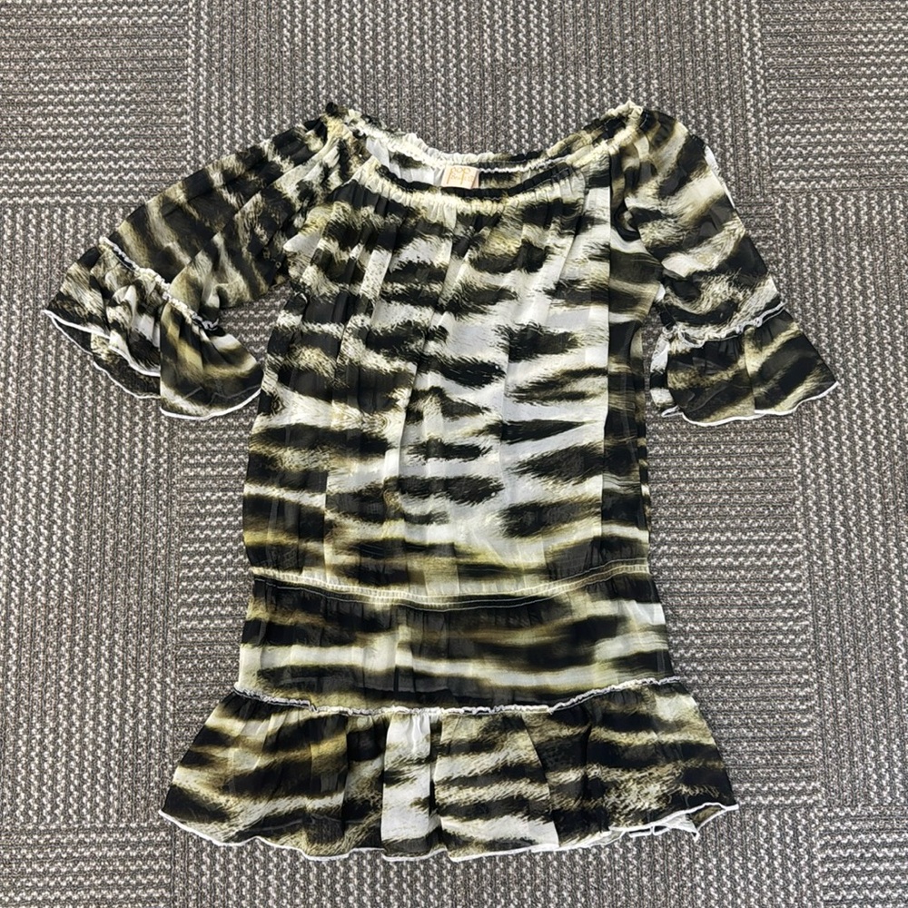 Pop St. Barth Off the Shoulder Coverup Mini Dress, size M/L
